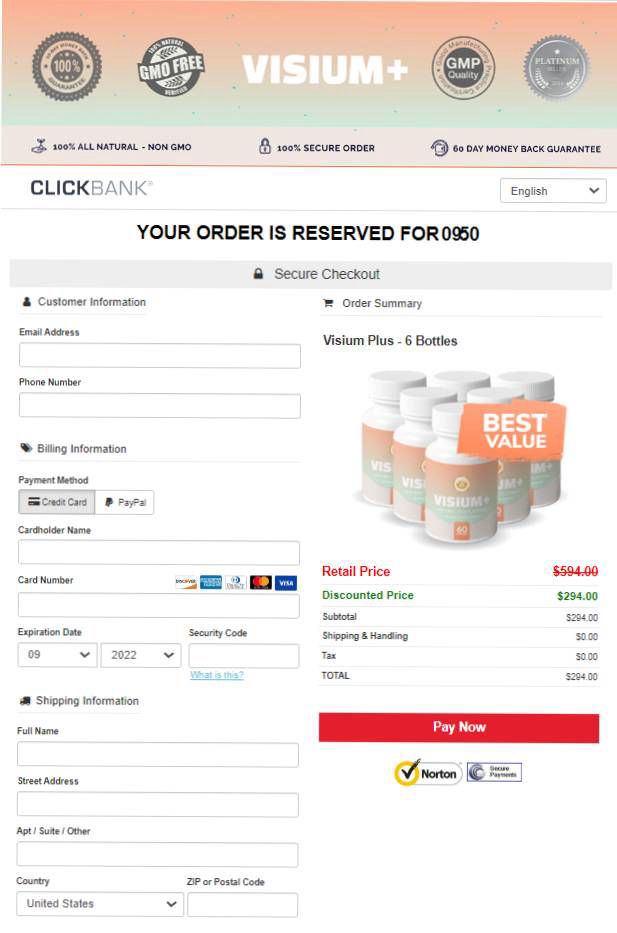 Visium Plus - Secure page order